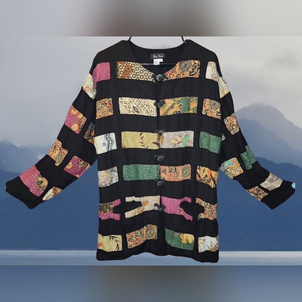 Vintage Handmade Patchwork Jacket Indonesia Big P… - image 1